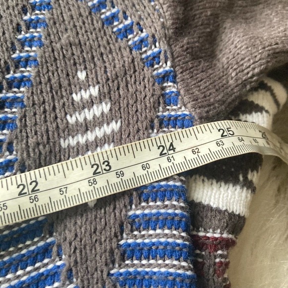 Vintage Town Craft Cosby Mens Sweater Knit Sz Large Grey Patriotic Abstract 90s - Picture 6 of 8